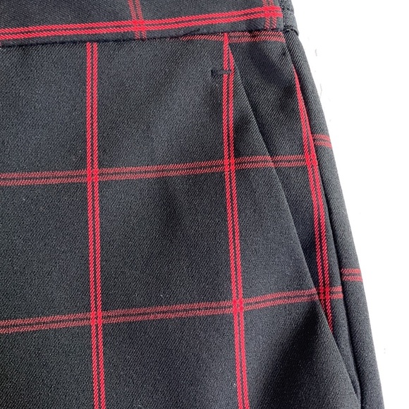 Zara Black and Red Windowpane Check Pants NWT - Picture 7 of 7